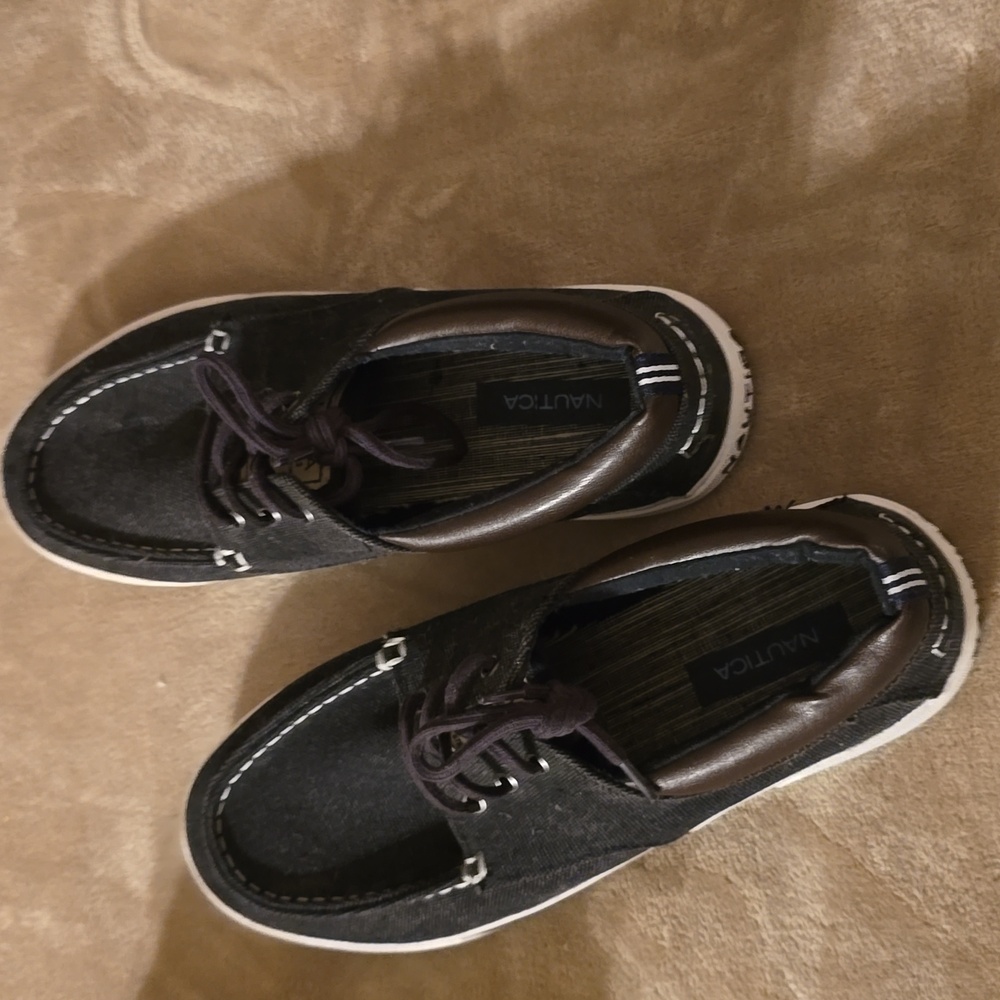 Nautica Dark Canvas Boat Shoes Mens 9.5